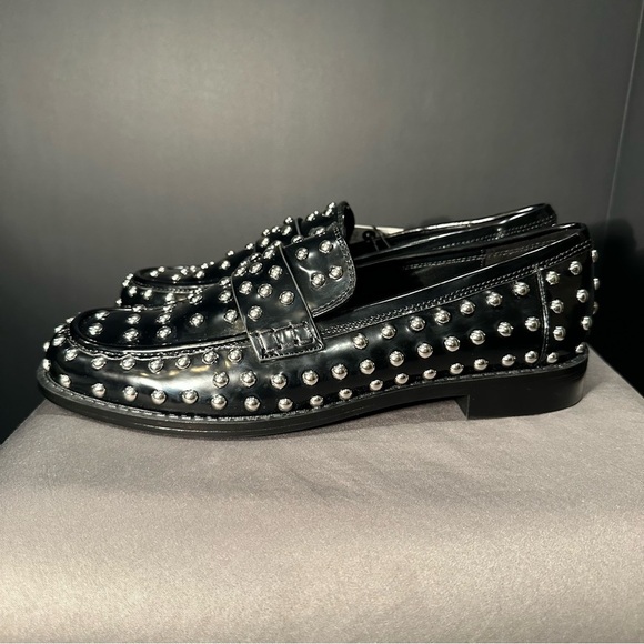 Zara Women's Black Studded Loafers - Picture 4 of 9